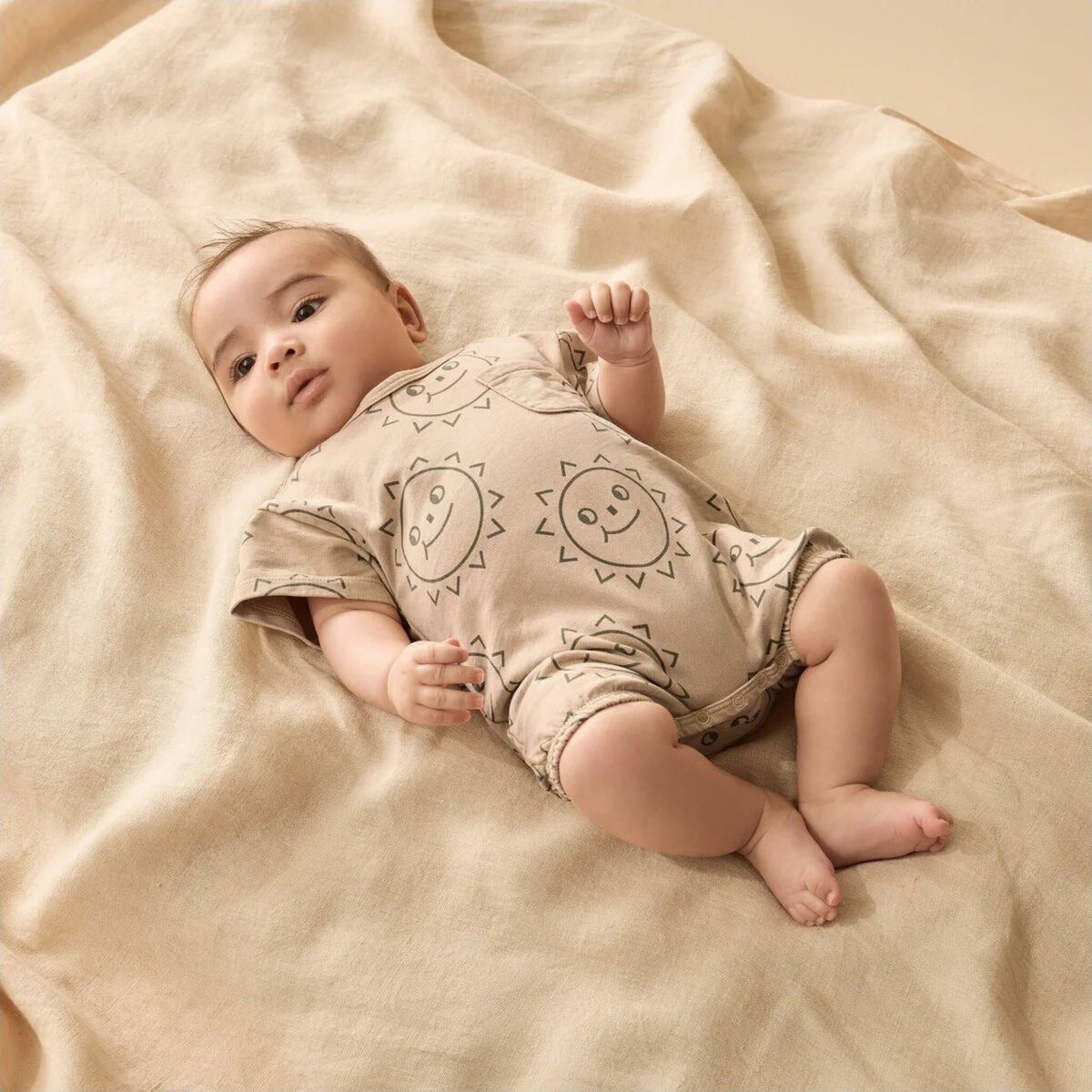 Wilson & Frenchy Happy Days Organic Sweat Growsuit | Aster & Ruby