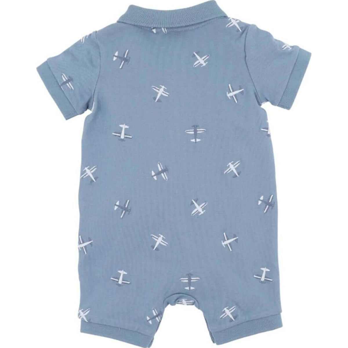 bebe Harlan Embroidered SS Polo Romper | Aster & Ruby