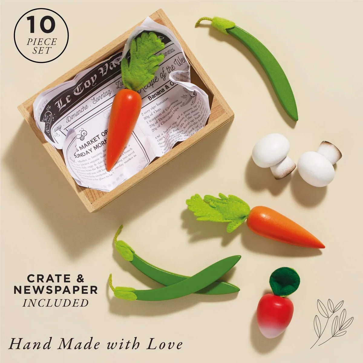 Harvest Vegetables Wooden Food Crate 9 Piece - Aster & Ruby
