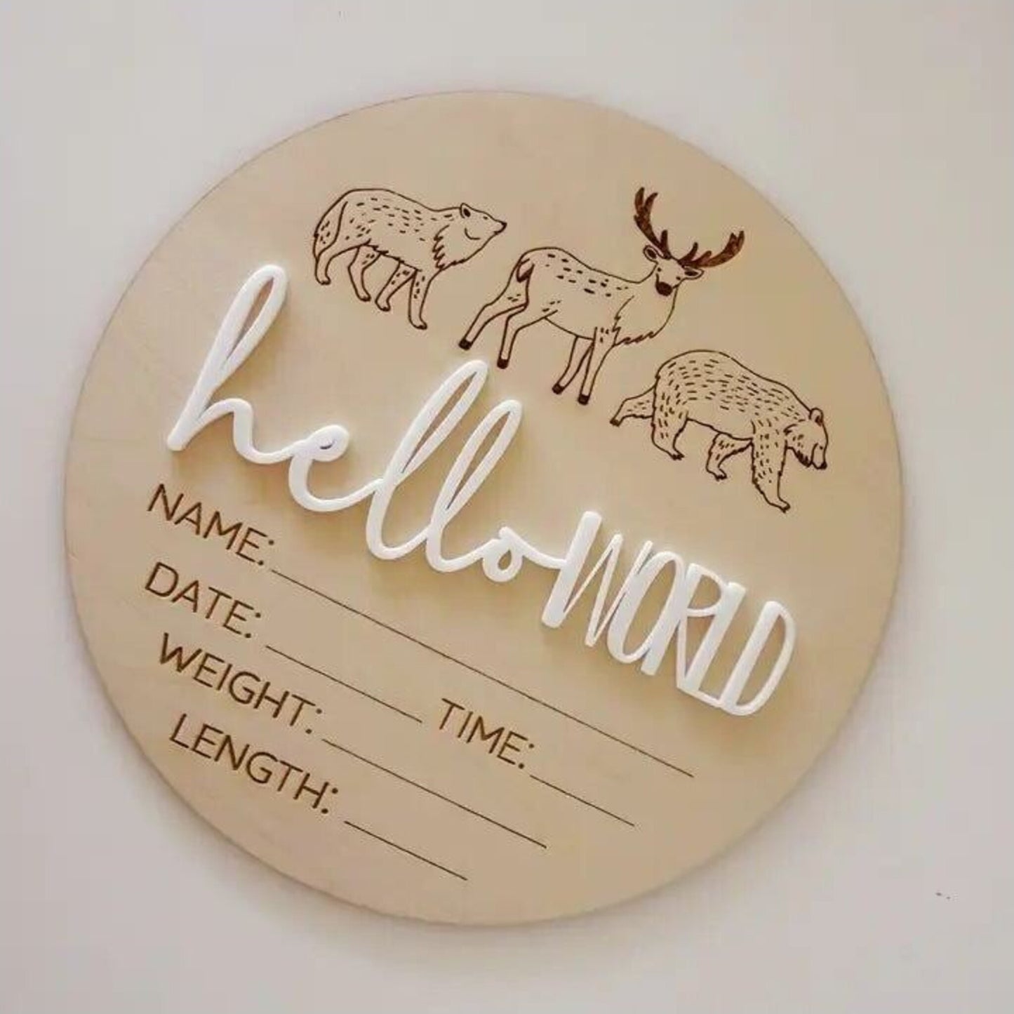 Hello World Woodland Animals – children's product by Timber Tinkers | Aster & Ruby