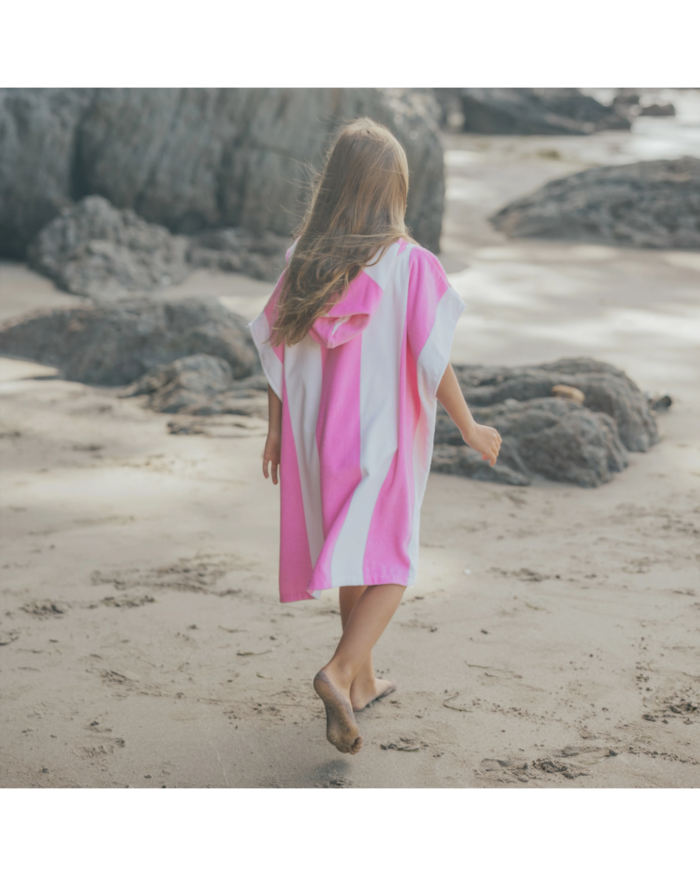 Hooded Towel Candy Stripe - Aster & Ruby