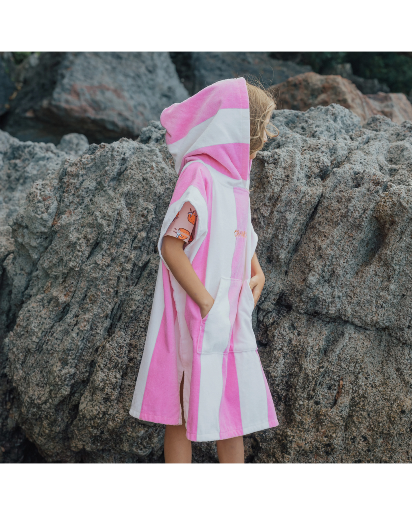 Hooded Towel Candy Stripe - Aster & Ruby