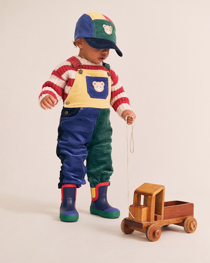 Colour Block Cord Overalls