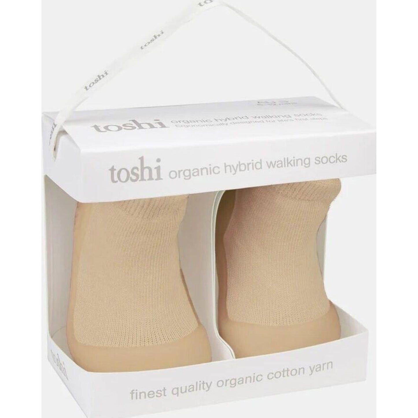 Hybrid Walking Socks Dreamtime Footsteps Driftwood – children's product by Toshi | Aster & Ruby