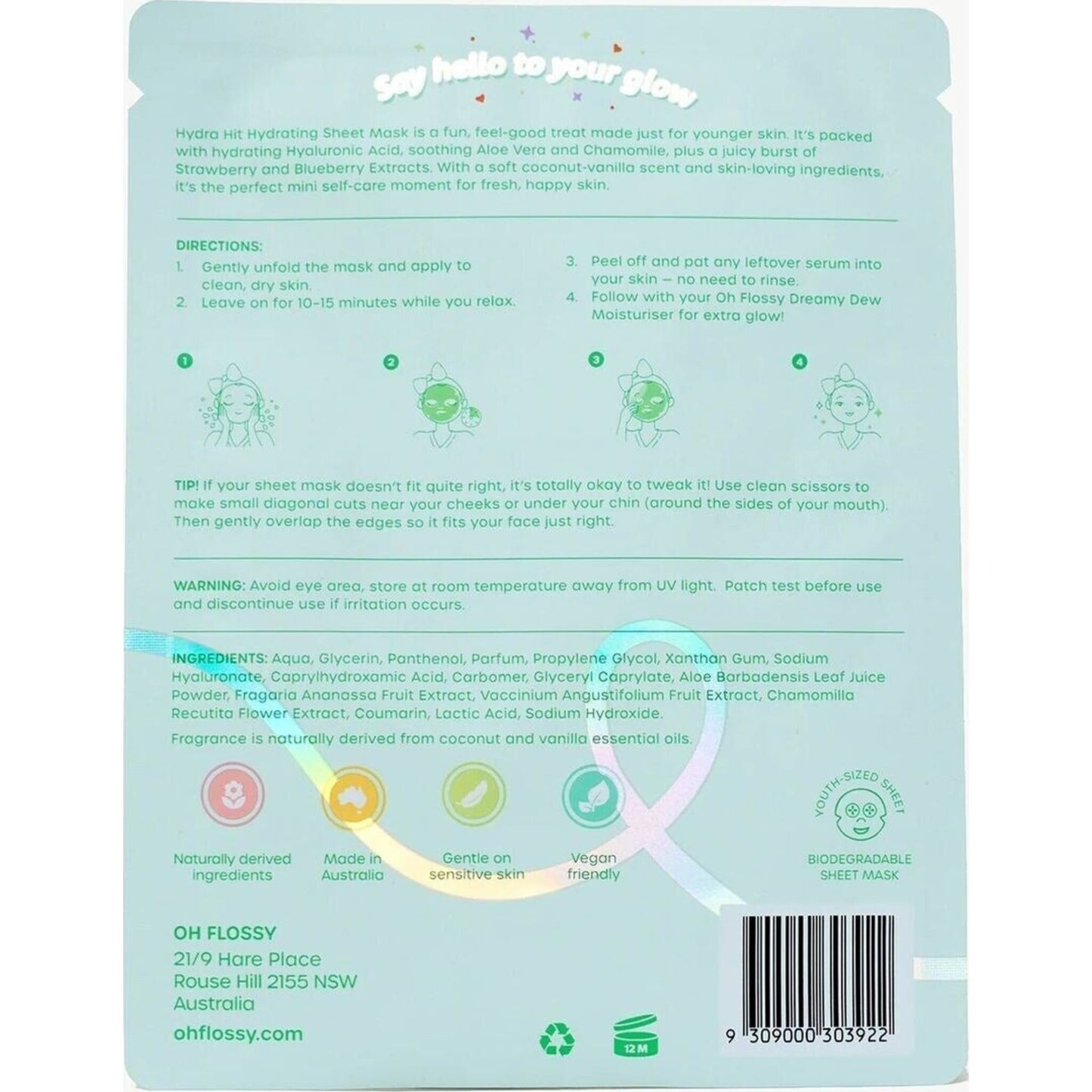 Hydra Hit Hydrating Coconut Mask – children's product by Oh Flossy | Aster & Ruby
