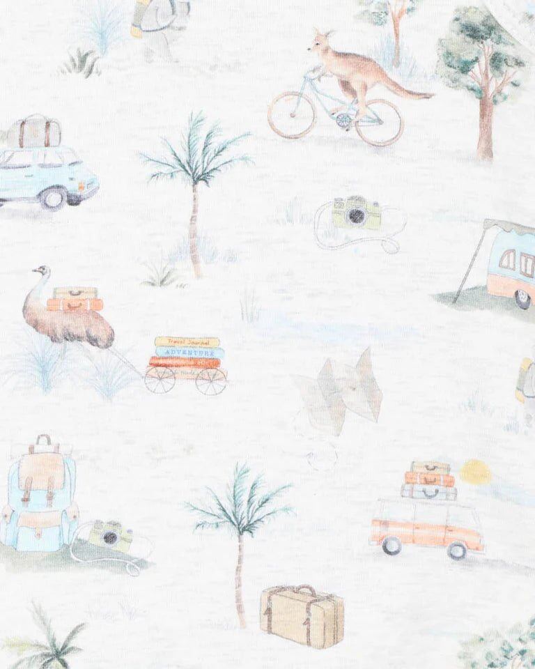 Ivan Print Short Sleeve Zipsuit – NB, 0-3m, 3-6m, 6-12m, Ivan Print – Aster & Ruby