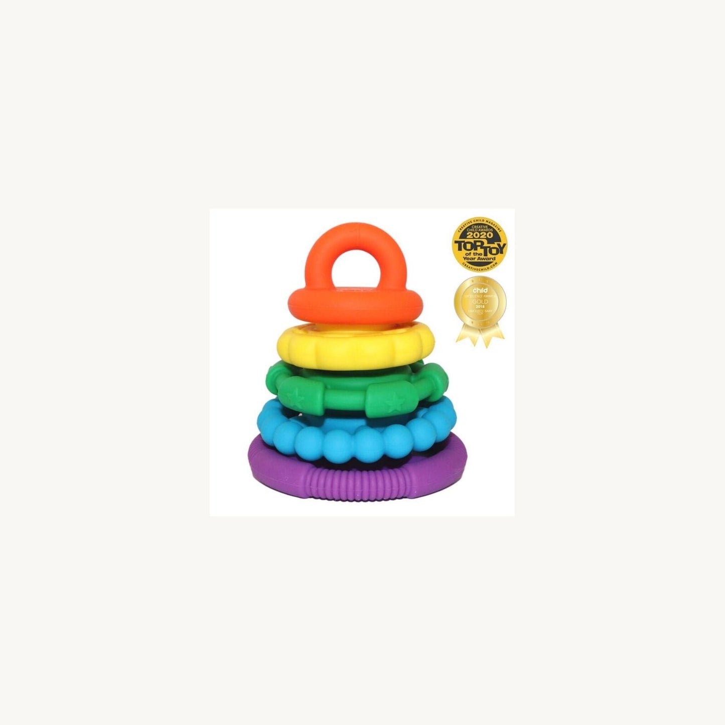 Rainbow Stacker & Teether Bright – children's product by Jellystone | Aster & Ruby