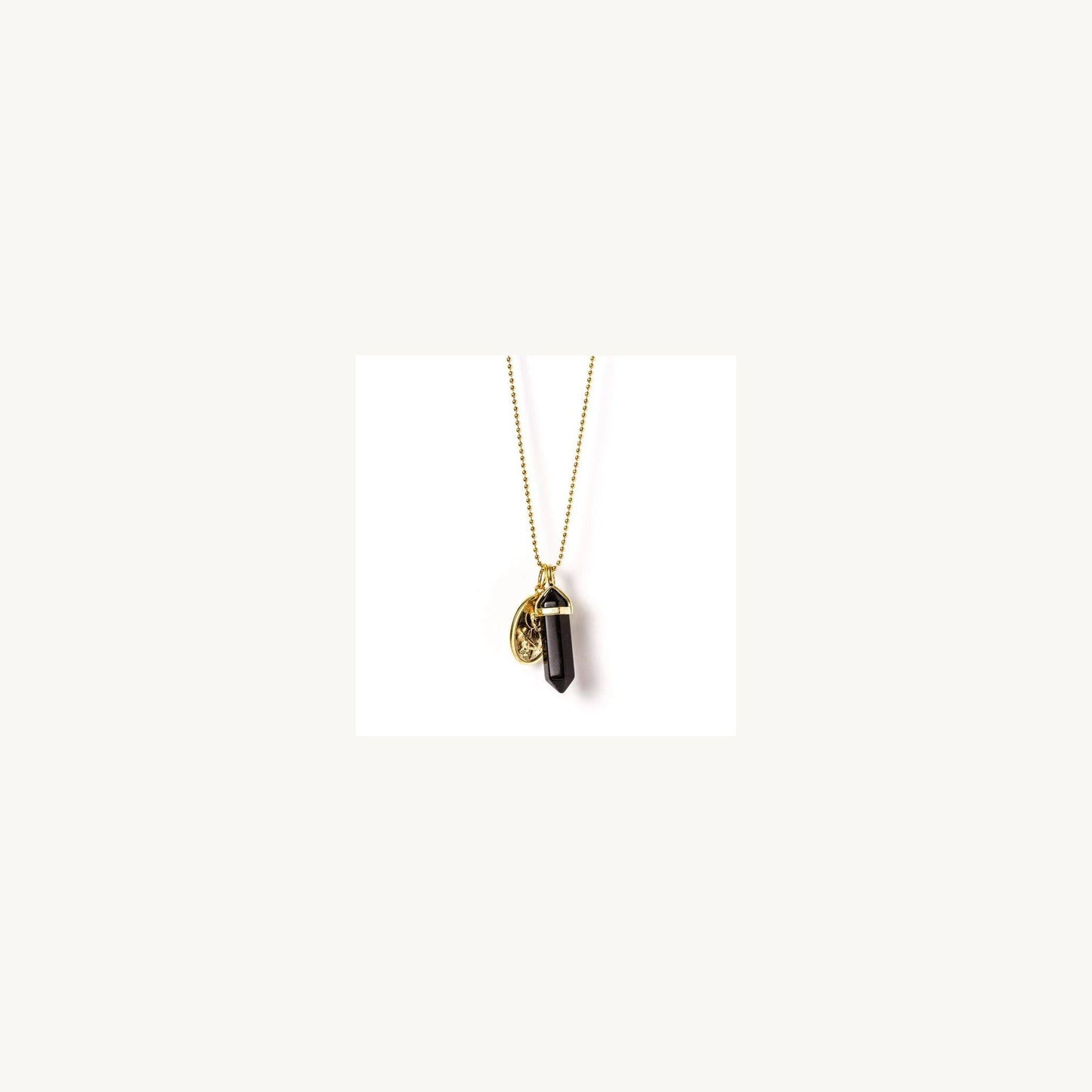 Gold Pendent Necklace Onyx – children's product by Laced With Kindness | Aster & Ruby