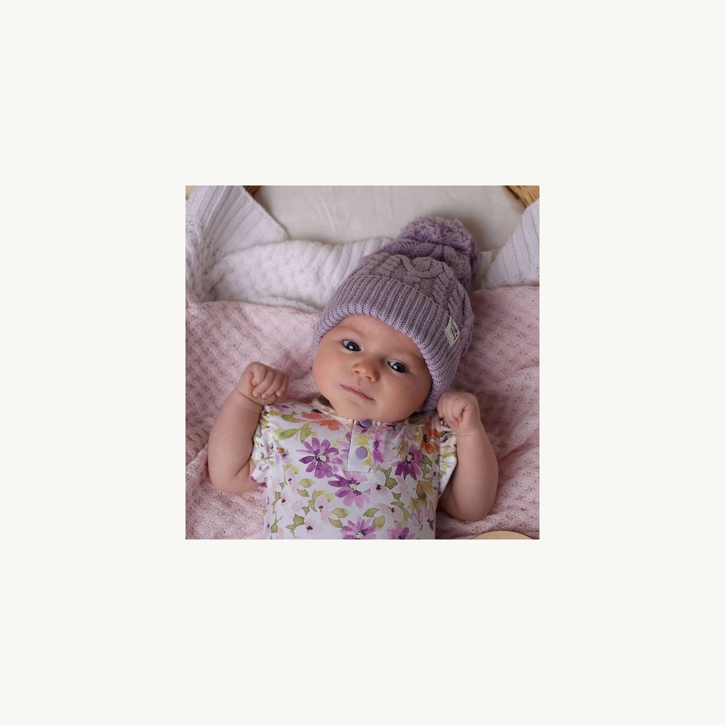 Lavendar Organic Baby Knit Beanie – children's product by Snuggle Hunny Kids | Aster & Ruby