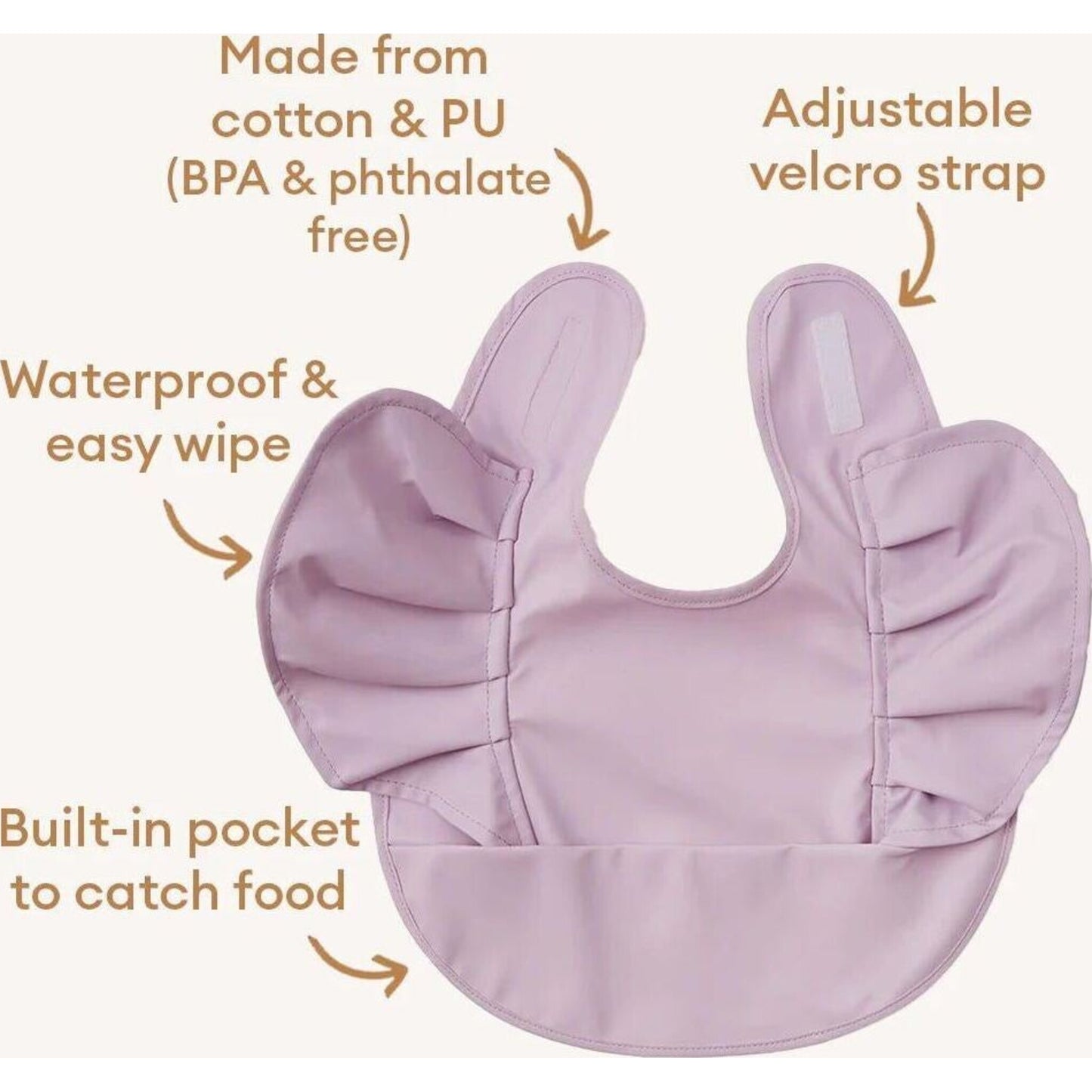 Lavender Frill Snuggle Bib – children's product by Snuggle Hunny | Aster & Ruby