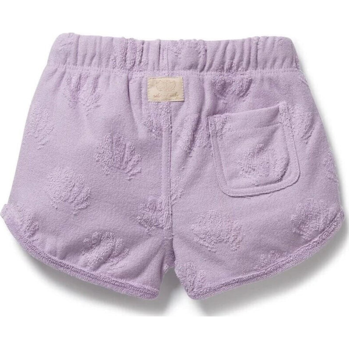 Lavender Shells Organic Terry Tie Short – children's product by Wilson & Frenchy | Aster & Ruby