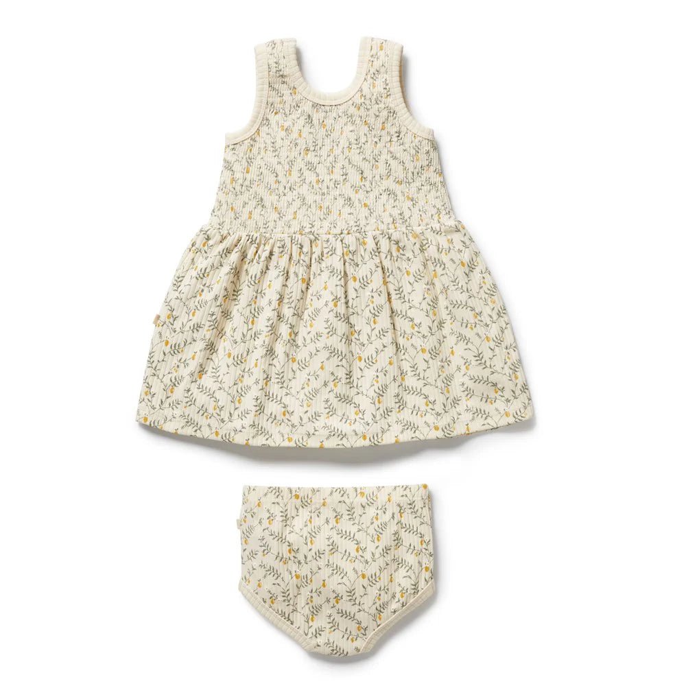 Lemon Leaf Organic Dress Set - Aster & Ruby