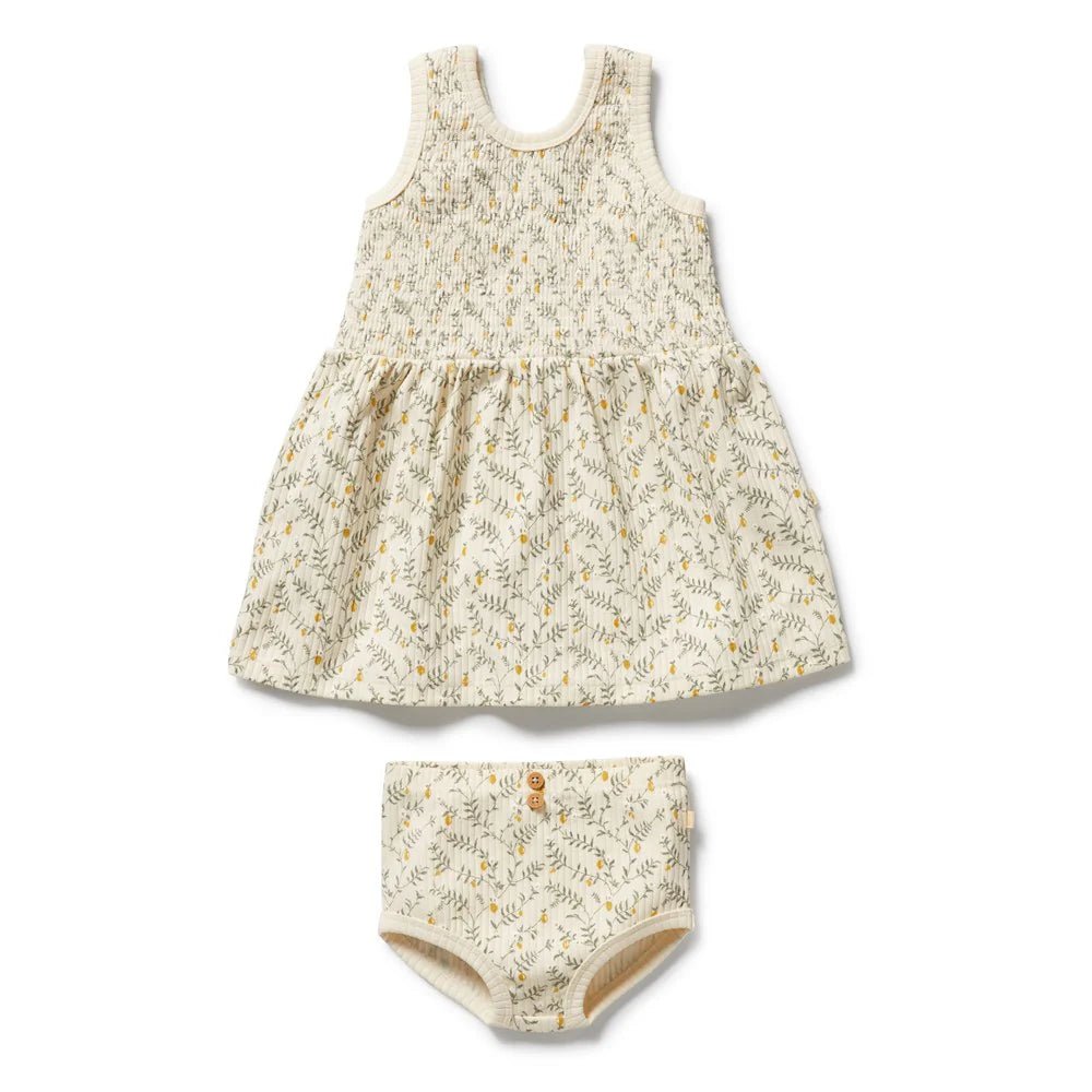 Lemon Leaf Organic Dress Set - Aster & Ruby