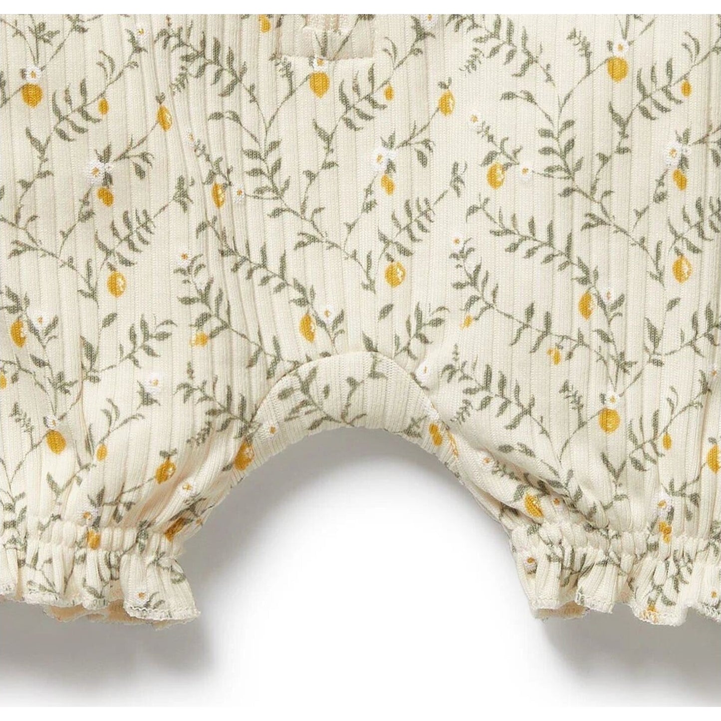 Lemon Leaf Organic Ruffle Zipsuit – children's product by Wilson & Frenchy | Aster & Ruby