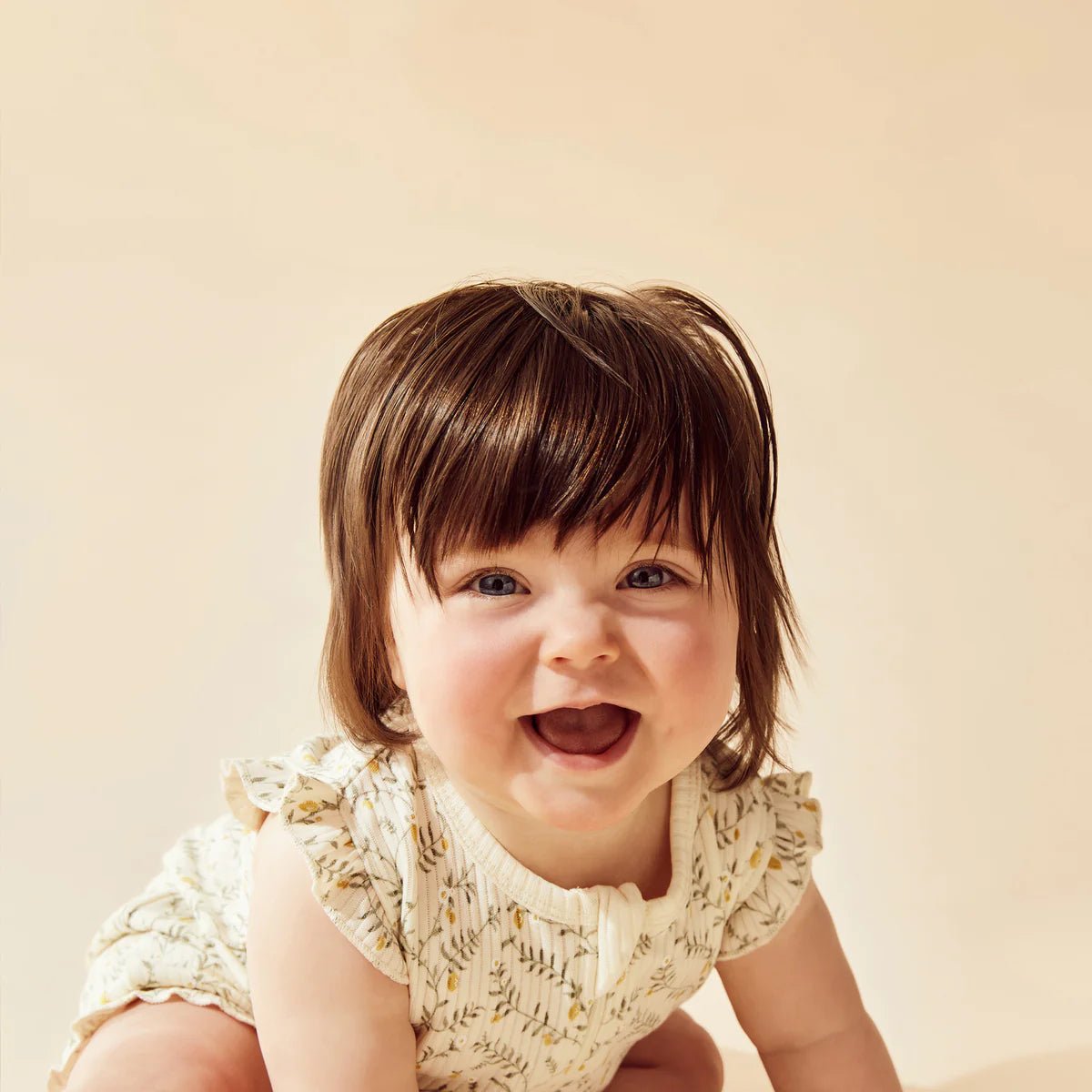 Lemon Leaf Organic Ruffle Zipsuit - Aster & Ruby