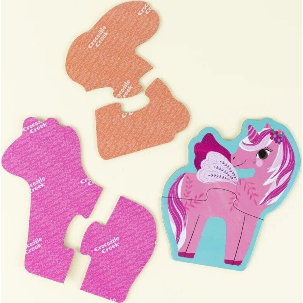 Crocodile Creek Let's Begin Puzzle 2 pc Unicorn | Aster & Ruby