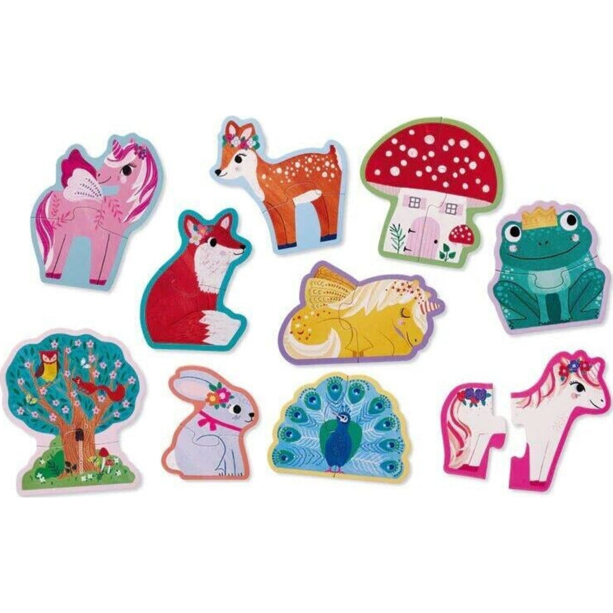 Crocodile Creek Let's Begin Puzzle 2 pc Unicorn | Aster & Ruby