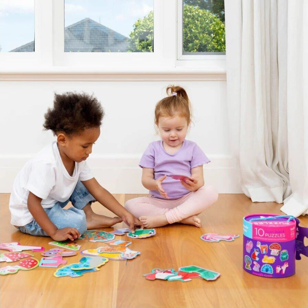 Crocodile Creek Let's Begin Puzzle 2 pc Unicorn | Aster & Ruby