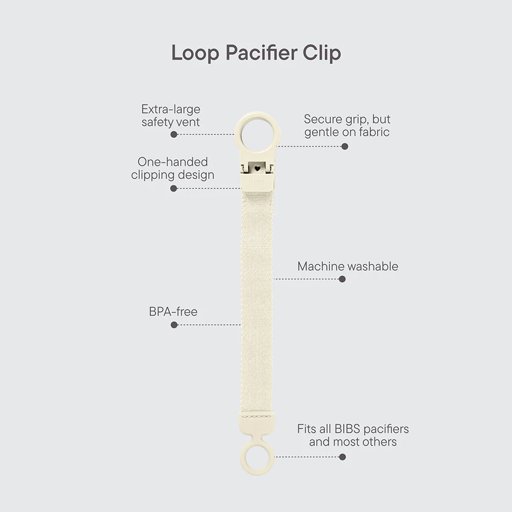 Pacifier Clip Loop Blush Ivory