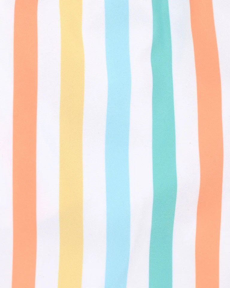 Luca Stripe Swim Hat with Quick Release Neck Tie - Aster & Ruby