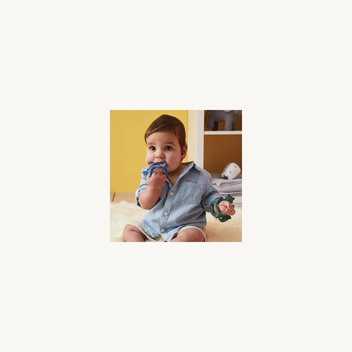 Lullaby Blue Wrist Teether – children's product by b.box | Aster & Ruby