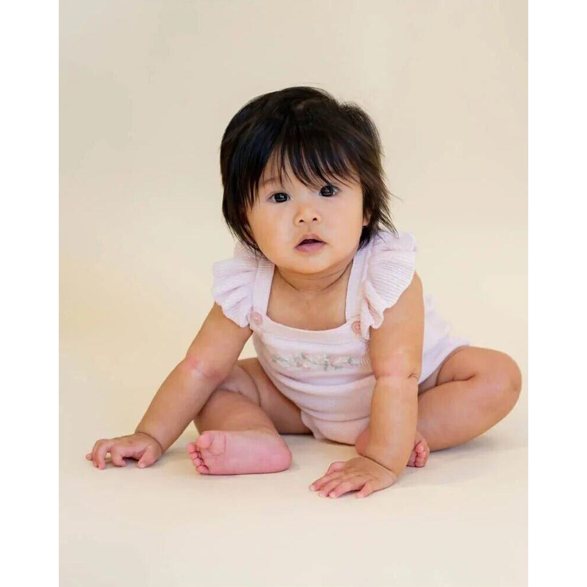 bebe Madelyn Embroidered Organic Knitted Bodysuit | Aster & Ruby