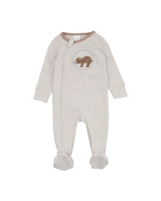Mateo Striped LS Zip Onesie - Aster & Ruby