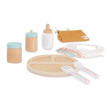 Miniland Doll Wooden Feeding Set – children's product by Miniland | Aster & Ruby