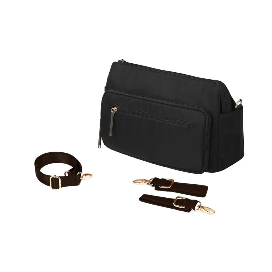 Multitasker Pram Caddy Black Nylon - Aster & Ruby