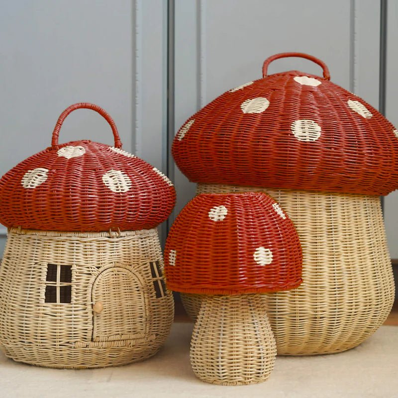 Mushroom Storage Basket Red - Aster & Ruby