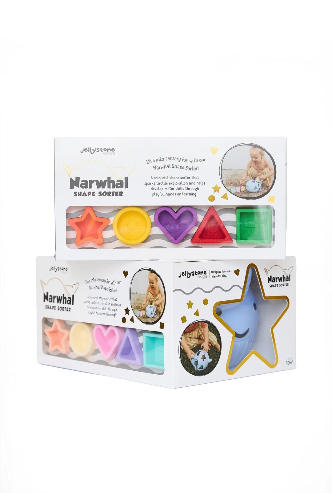 Narwhal Shape Sorter Pastel – Aster & Ruby