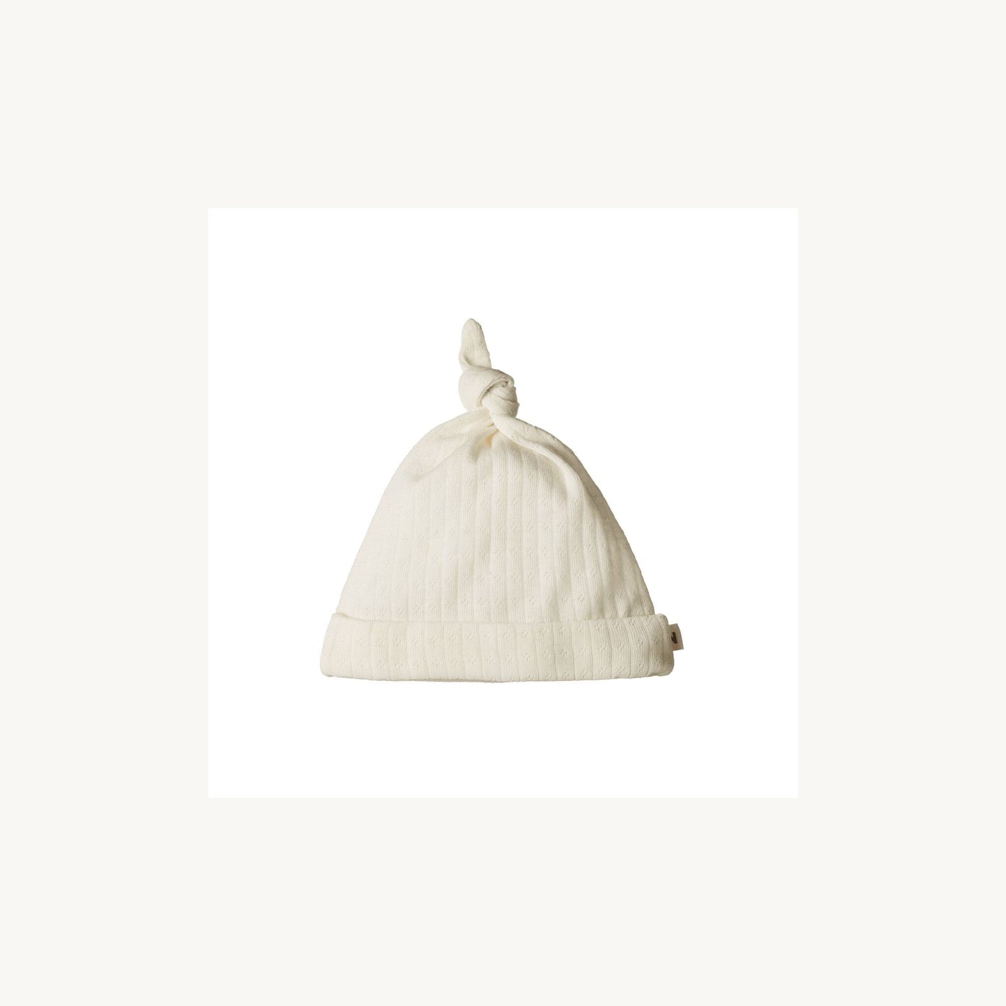 Nature Baby Nature Baby Pointelle Merino Knotted Beanie | Aster & Ruby