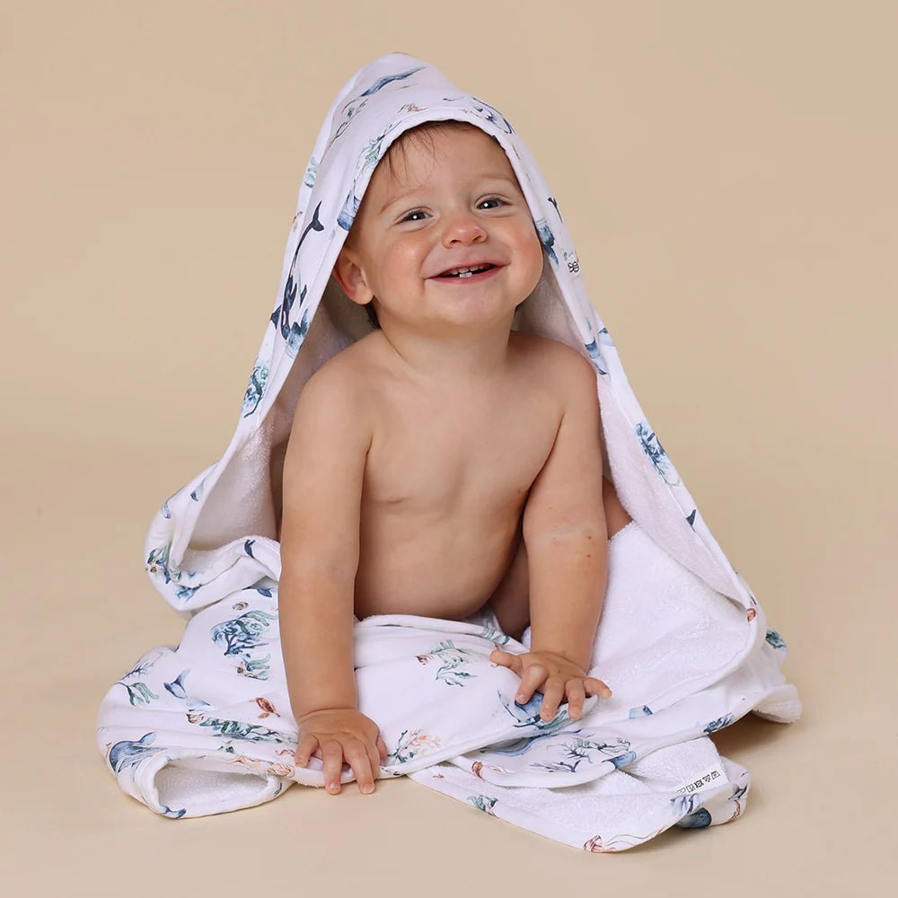 Ocean Organic Hooded Baby Towel - Aster & Ruby