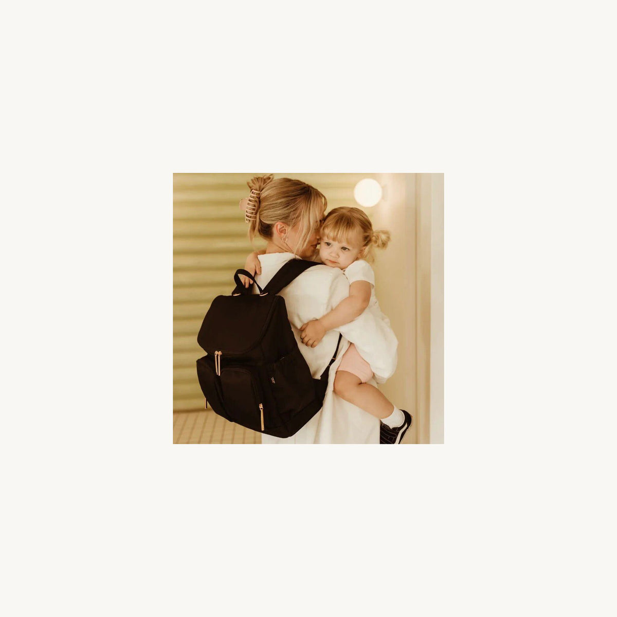 OiOi Signature Nappy Backpack Black Nylon | Aster & Ruby