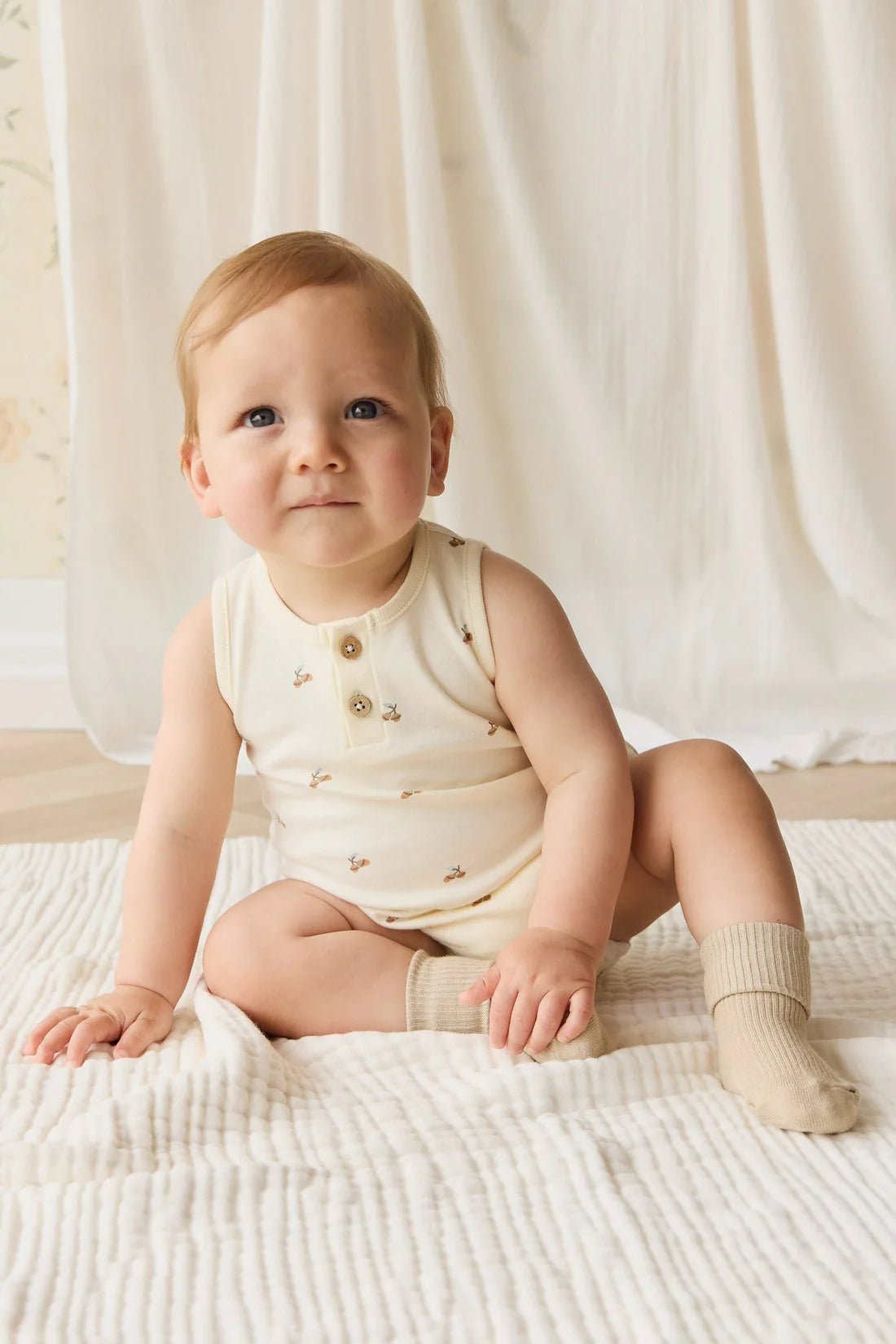 Organic Cotton Archie Playsuit - Aster & Ruby