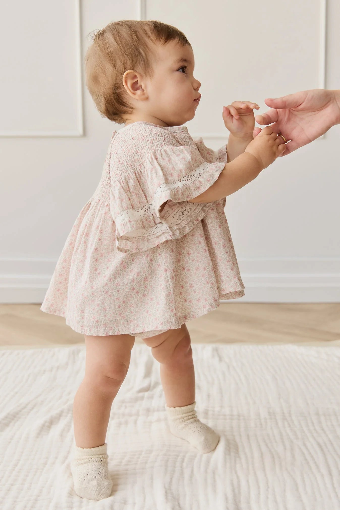 Organic Cotton Frill Bloomer Claudette Rose - Aster & Ruby