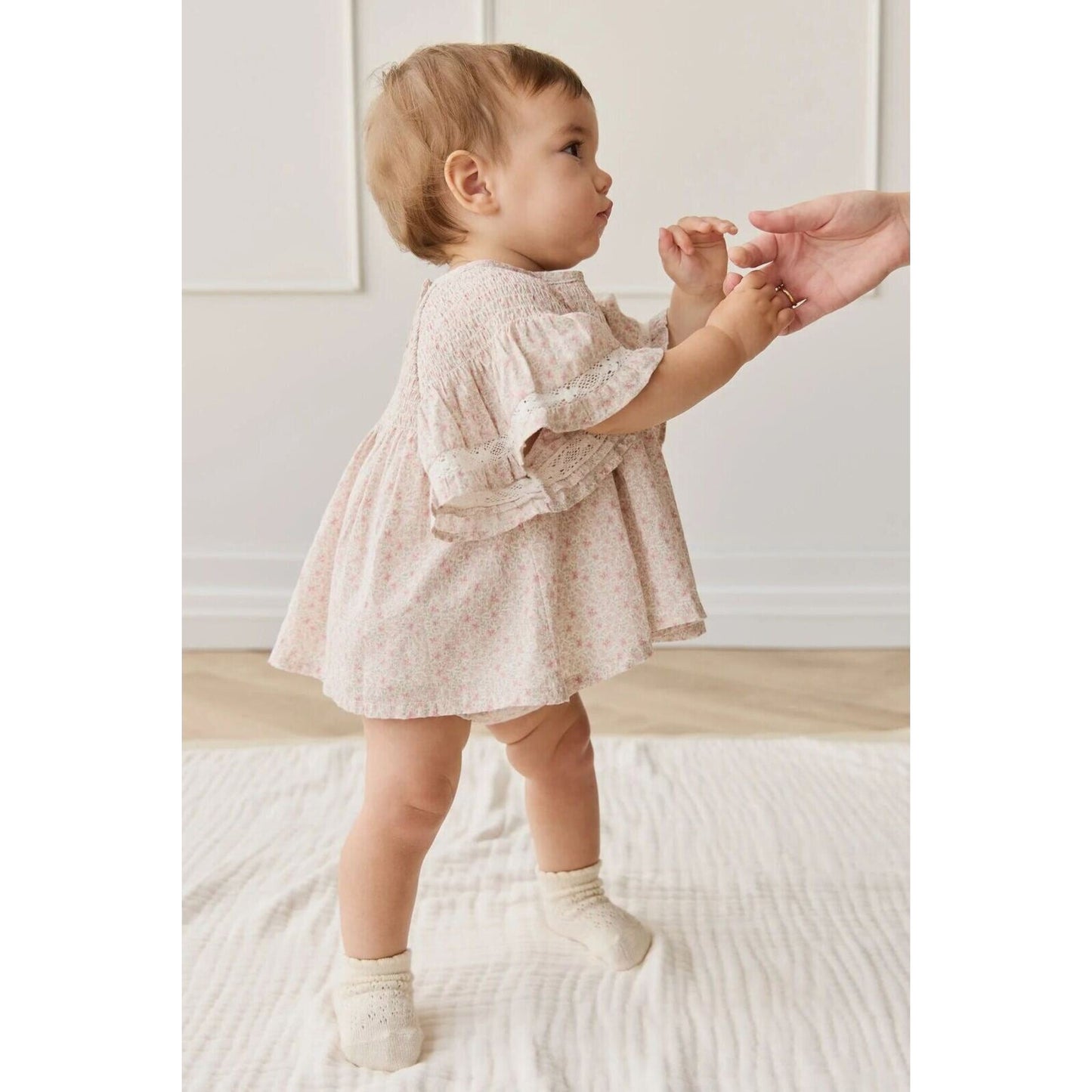 Organic Cotton Frill Bloomer Claudette Rose – children's product by Jamie Kay | Aster & Ruby