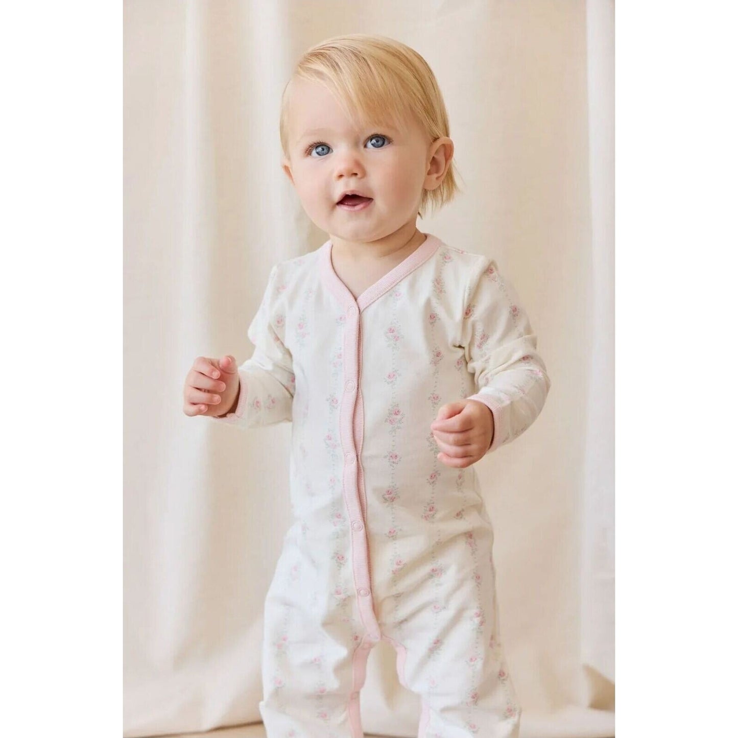 Organic Cotton Jude Onepiece Rose Trail – children's product by Jamie Kay | Aster & Ruby