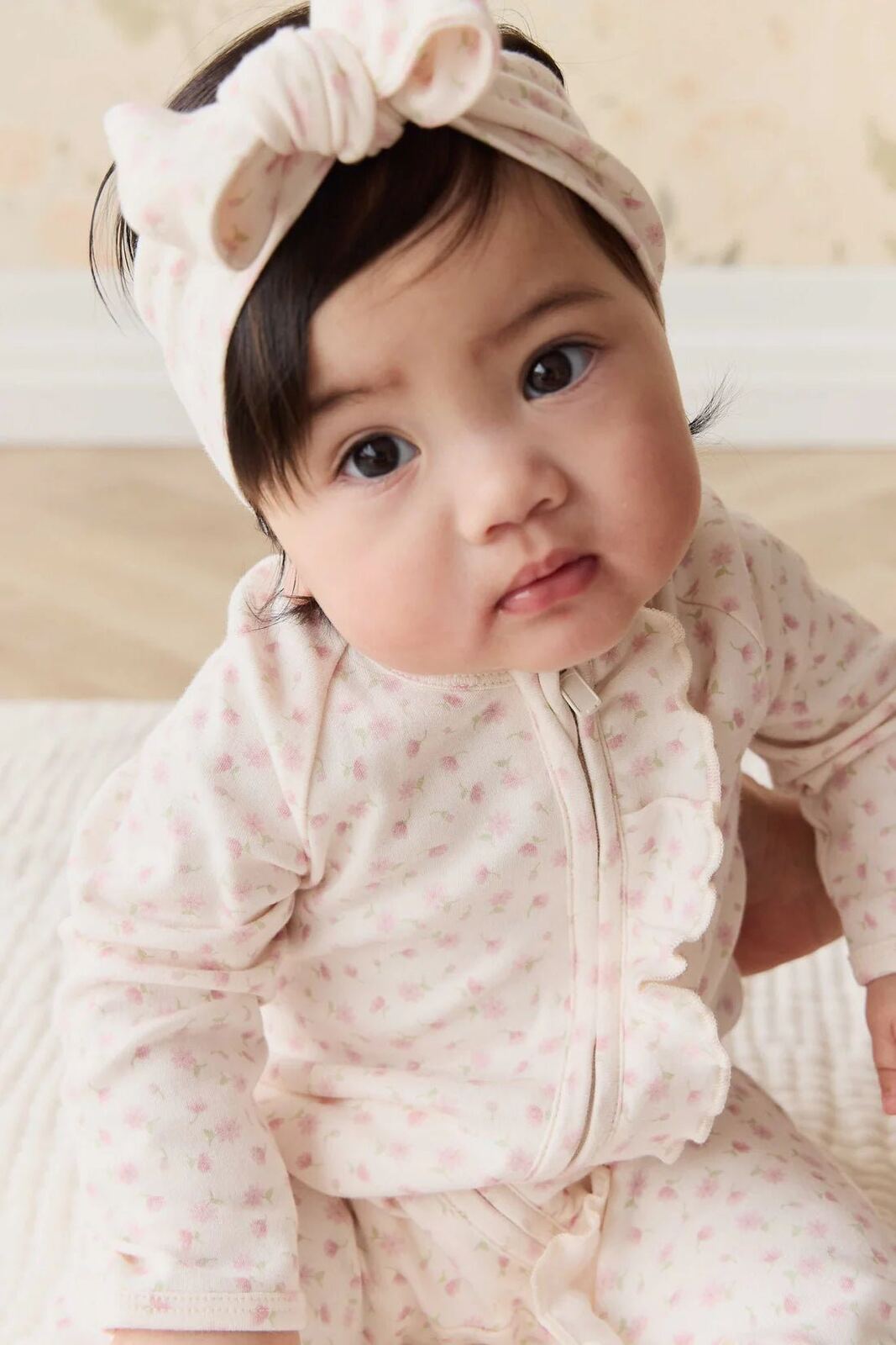 Organic Cotton Melanie Onepiece Victoria Blush – 0-3M, 3-6M, 6-12M, Victoria Blush – Aster & Ruby