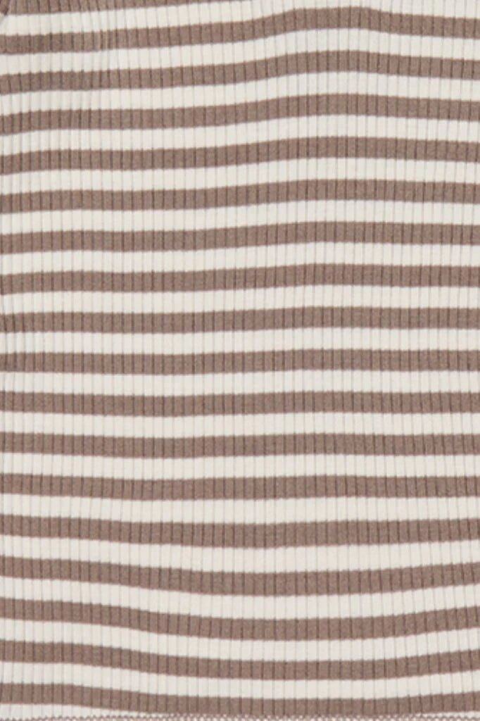 Organic Cotton Modal Darcy Rib Tee Bodysuit - Narrow Stripe Tweed/Cloud – NB, 0-3m, 3-6m, 6-12m, 1 – Aster & Ruby