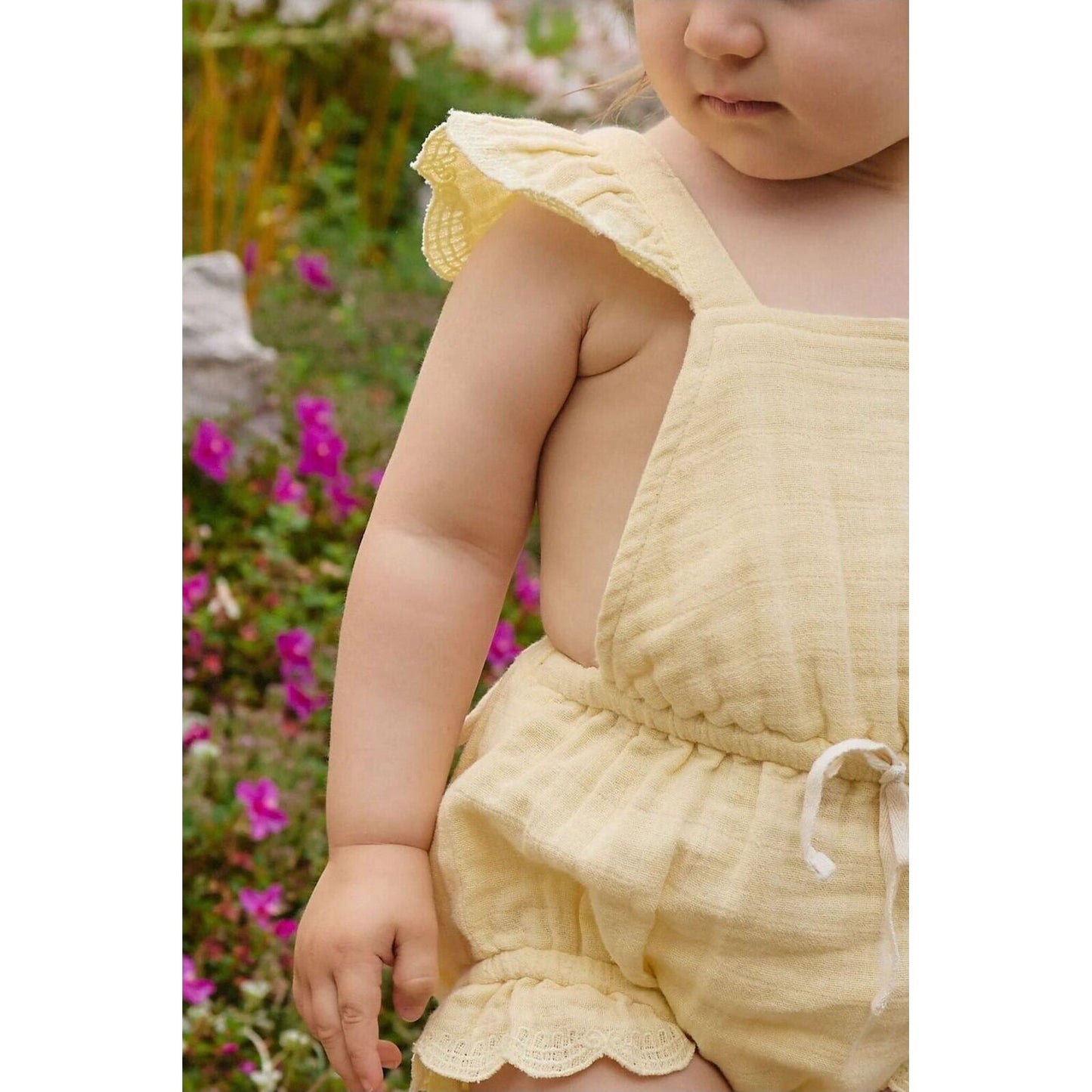 Organic Cotton Muslin Luciana Playsuit – children's product by Jamie Kay | Aster & Ruby