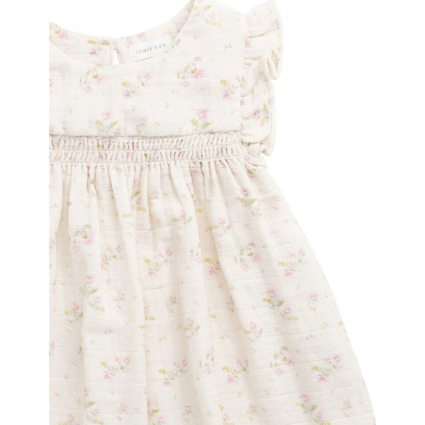 Organic Cotton Muslin Tiana Dress Emelia Pink – children's product by Jamie Kay | Aster & Ruby
