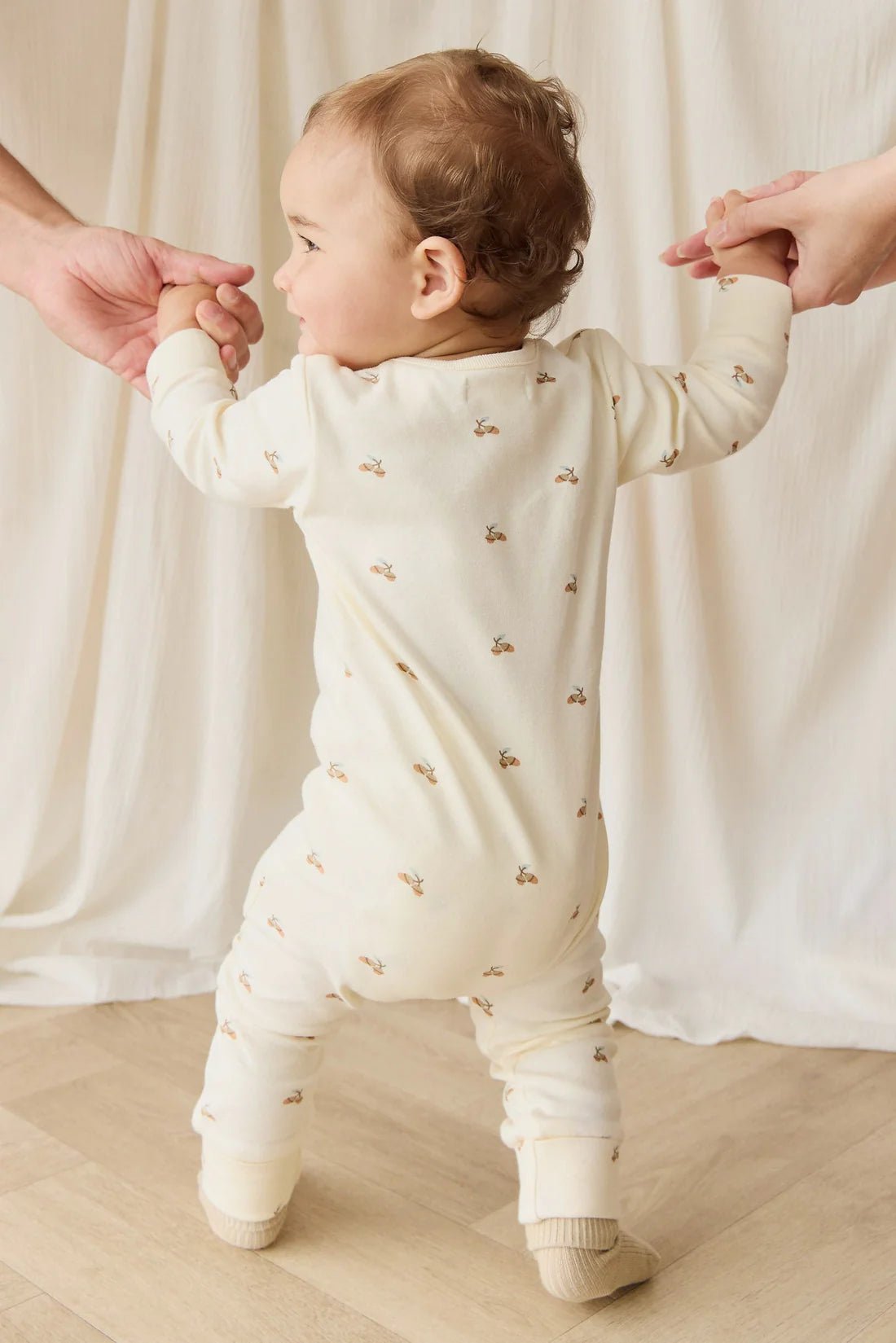 Organic Cotton Reese Zip Onepiece Forest Night Acorn - Aster & Ruby