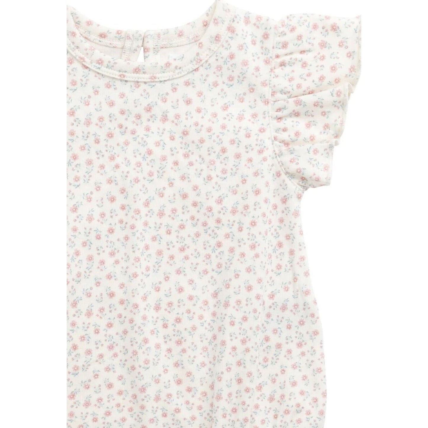 Organic Cotton Sage Onepiece Posy Garden Pink – children's product by Jamie Kay | Aster & Ruby