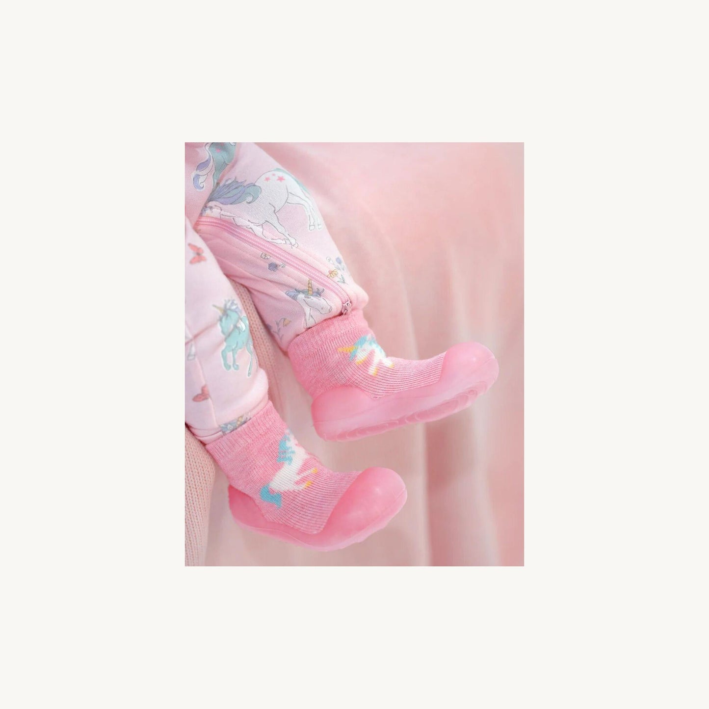 Organic Hybrid Walking Socks Dreamtime Footsteps Unicorn – children's product by Toshi | Aster & Ruby