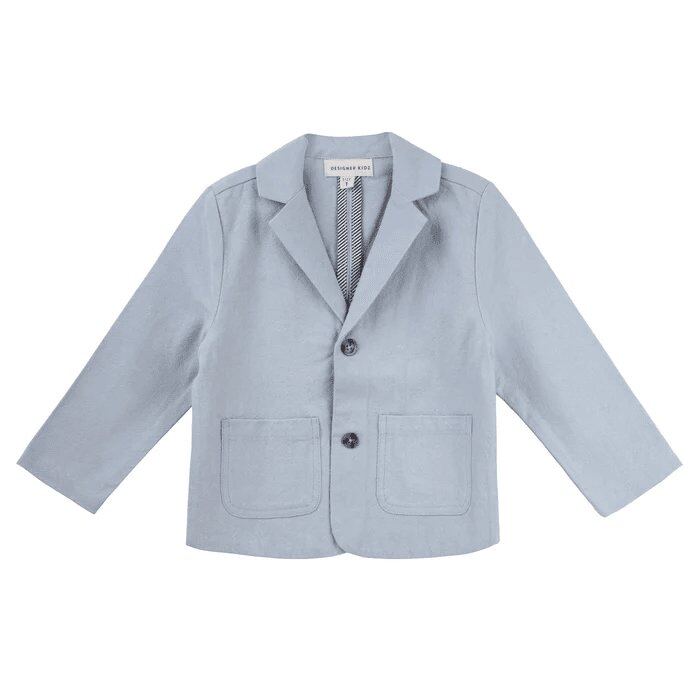 Oscar Linen Suit Jacket Ice Blue – children's product by Designer Kidz | Aster & Ruby