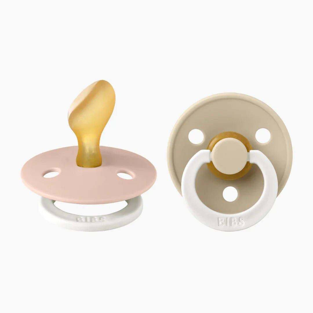 Pacifier Colour Anatomical 2pk GLOW Blush/Vanilla – 1 (0-6m) – Aster & Ruby