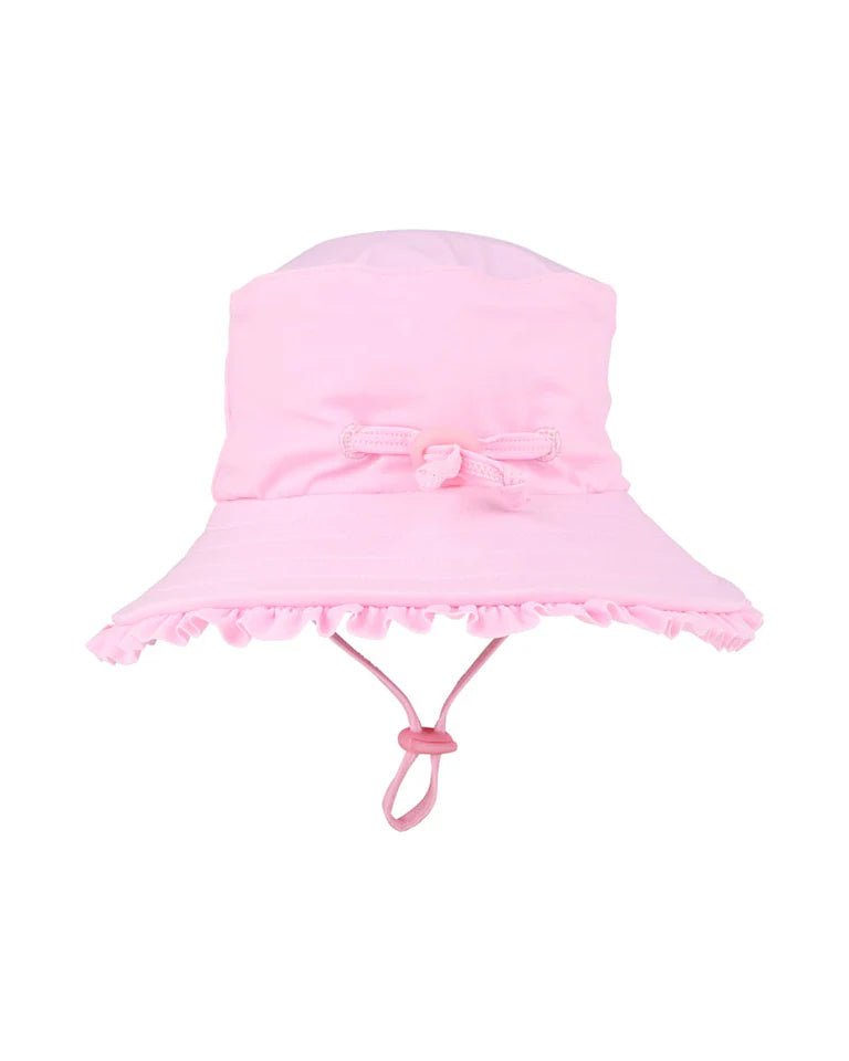 Pale Pink Swim Hat with Quick Release Neck Tie - Aster & Ruby