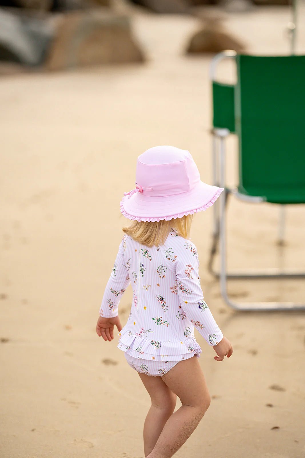 Pale Pink Swim Hat with Quick Release Neck Tie - Aster & Ruby