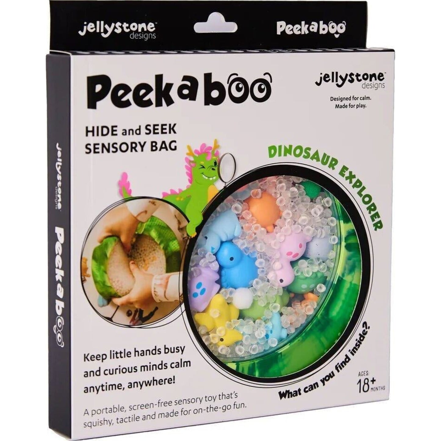 Peekaboo Sensory Bag Dino – children's product by Jellystone | Aster & Ruby